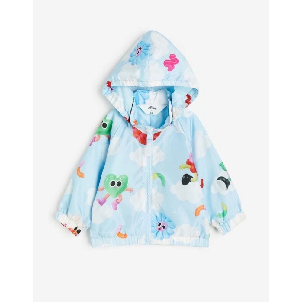 Eva Cremers x H&M Toddler Windbreaker Jacket Blue Character Print 18M 11135387